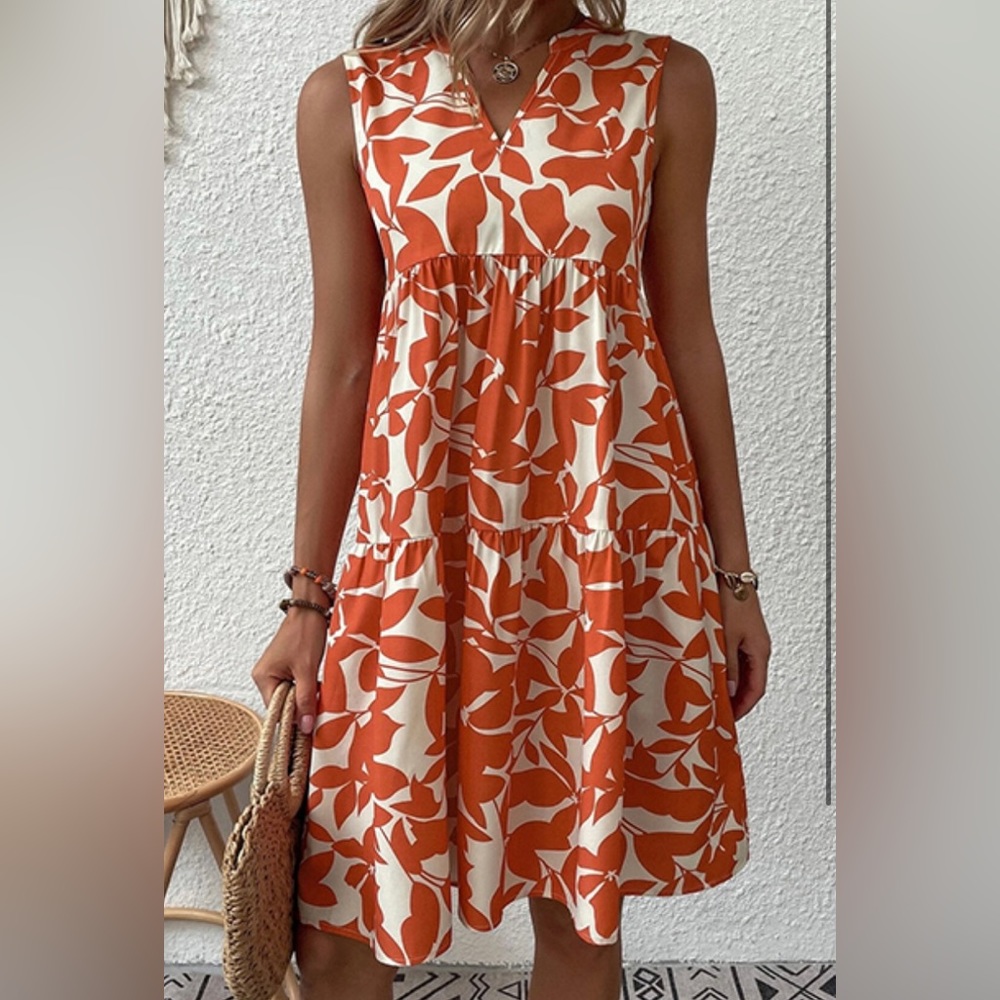 NWOT- V-neck boho style dress. Size 2XL